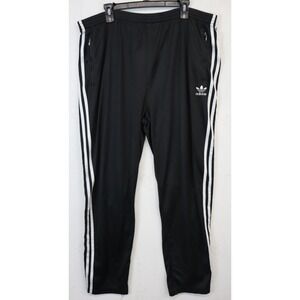 Vintage Adidas Trefoil Track Pants Mens XL Trefoil Logo Black Full Snap Off